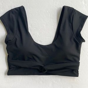 Mono B black twist front crop top size small